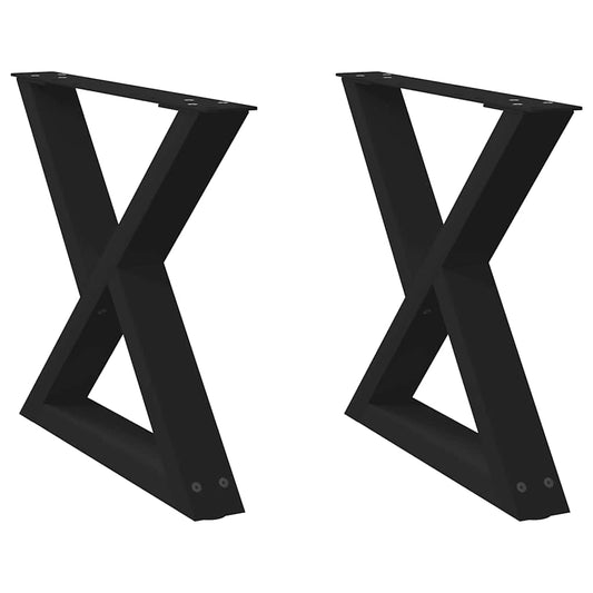 Gambe per Tavolino da Caffè 2 pz Nere 60x(42-43,3) cm Acciaio - homemem39