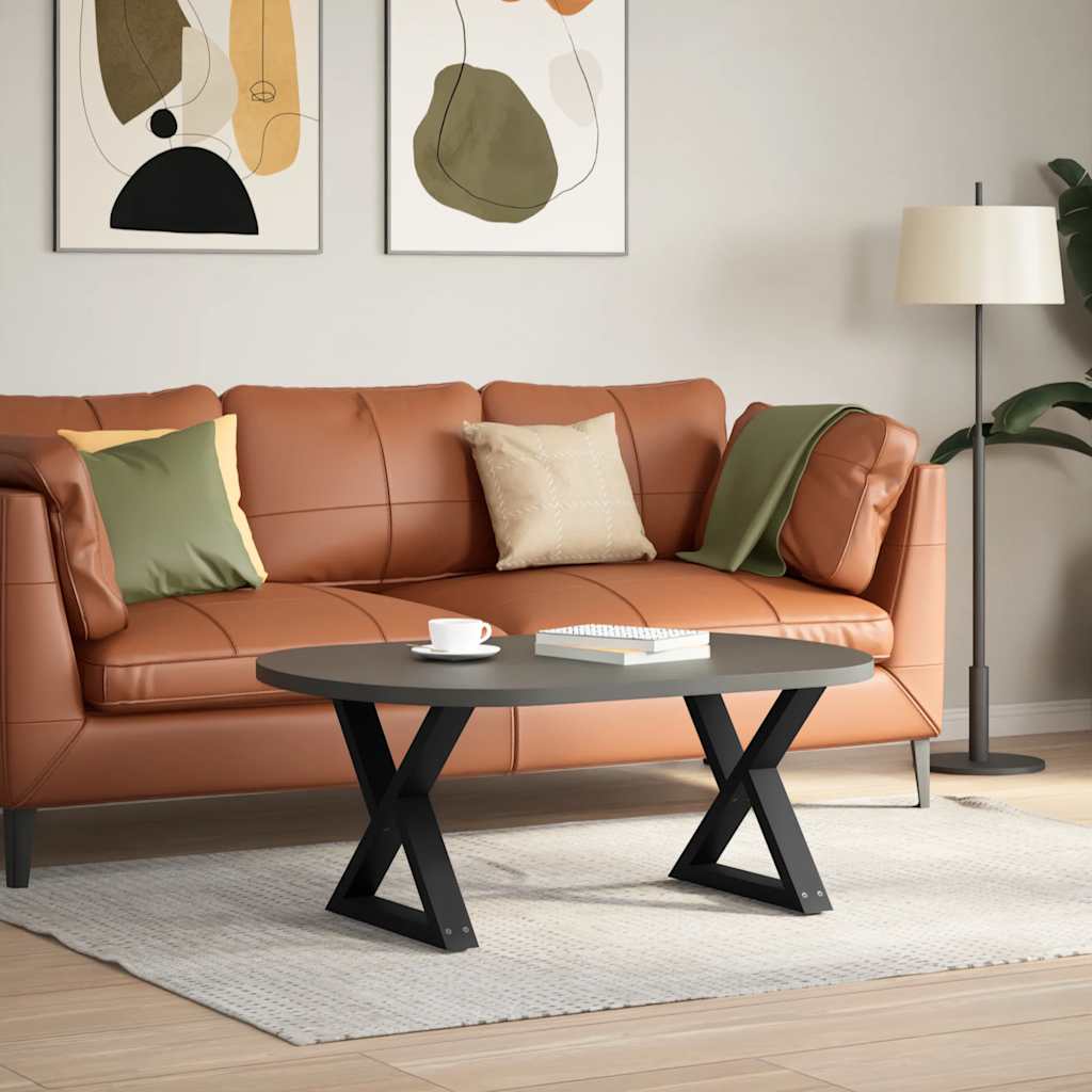 Gambe per Tavolino da Caffè 2 pz Nere 60x(42-43,3) cm Acciaio - homemem39