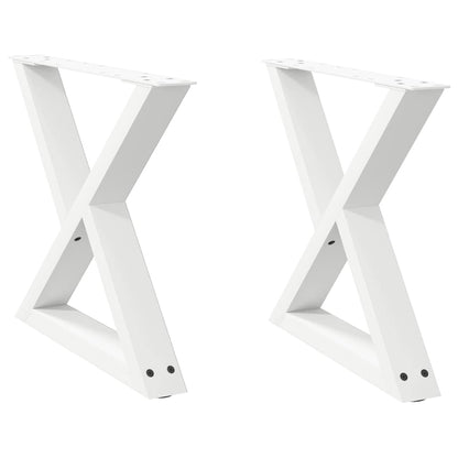 Gambe per tavolino da caffè 2 pz Bianche 60x(42-43,3)cm Acciaio