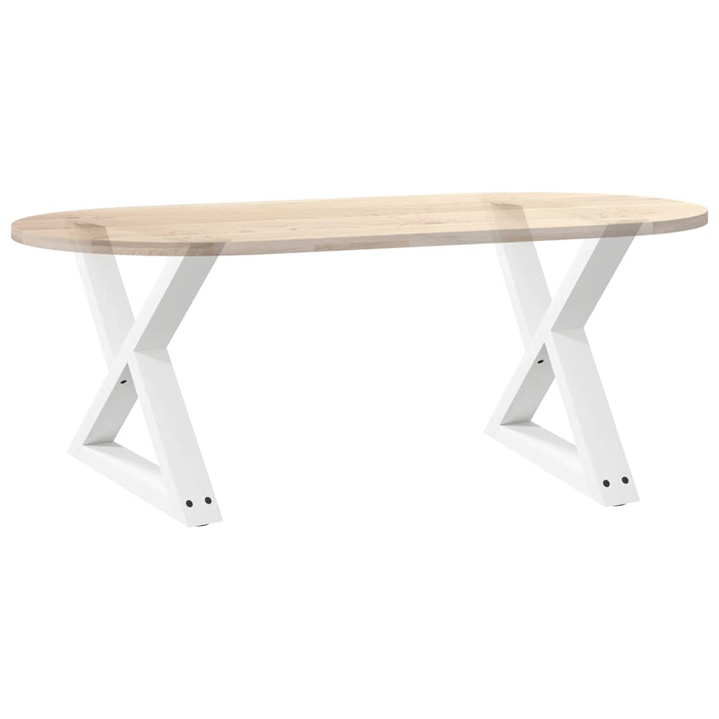 Gambe per tavolino da caffè 2 pz Bianche 60x(42-43,3)cm Acciaio
