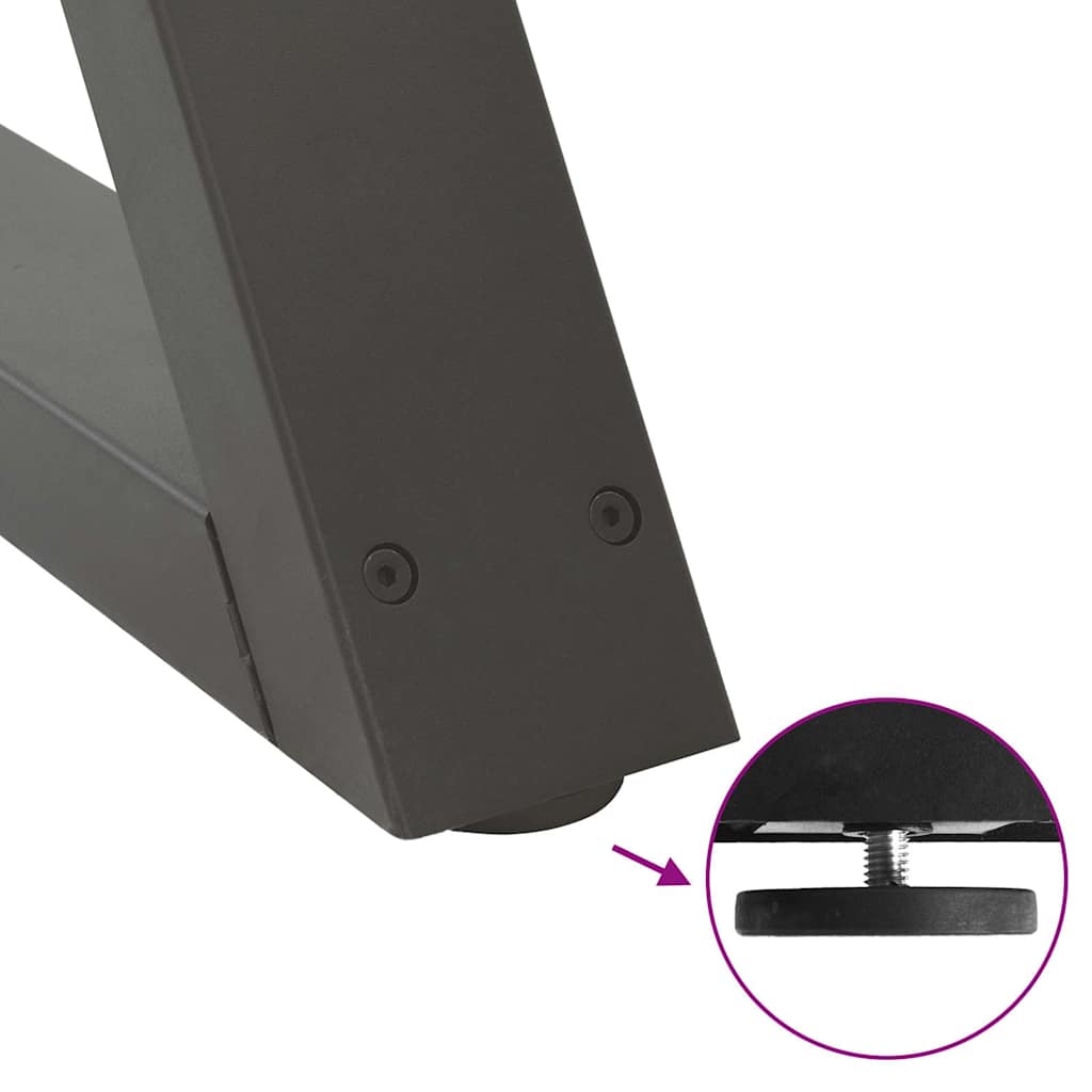 Gambe per tavolino 2 pz Antracite 60x(42-43,3) cm Acciaio - homemem39