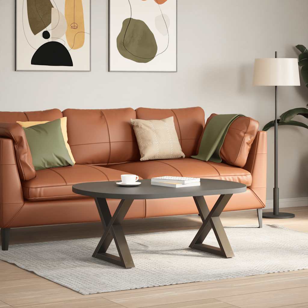 Gambe per Tavolino da Caffè 2 pz in Acciaio Naturale 60x(42-43,3) cm Acciaio