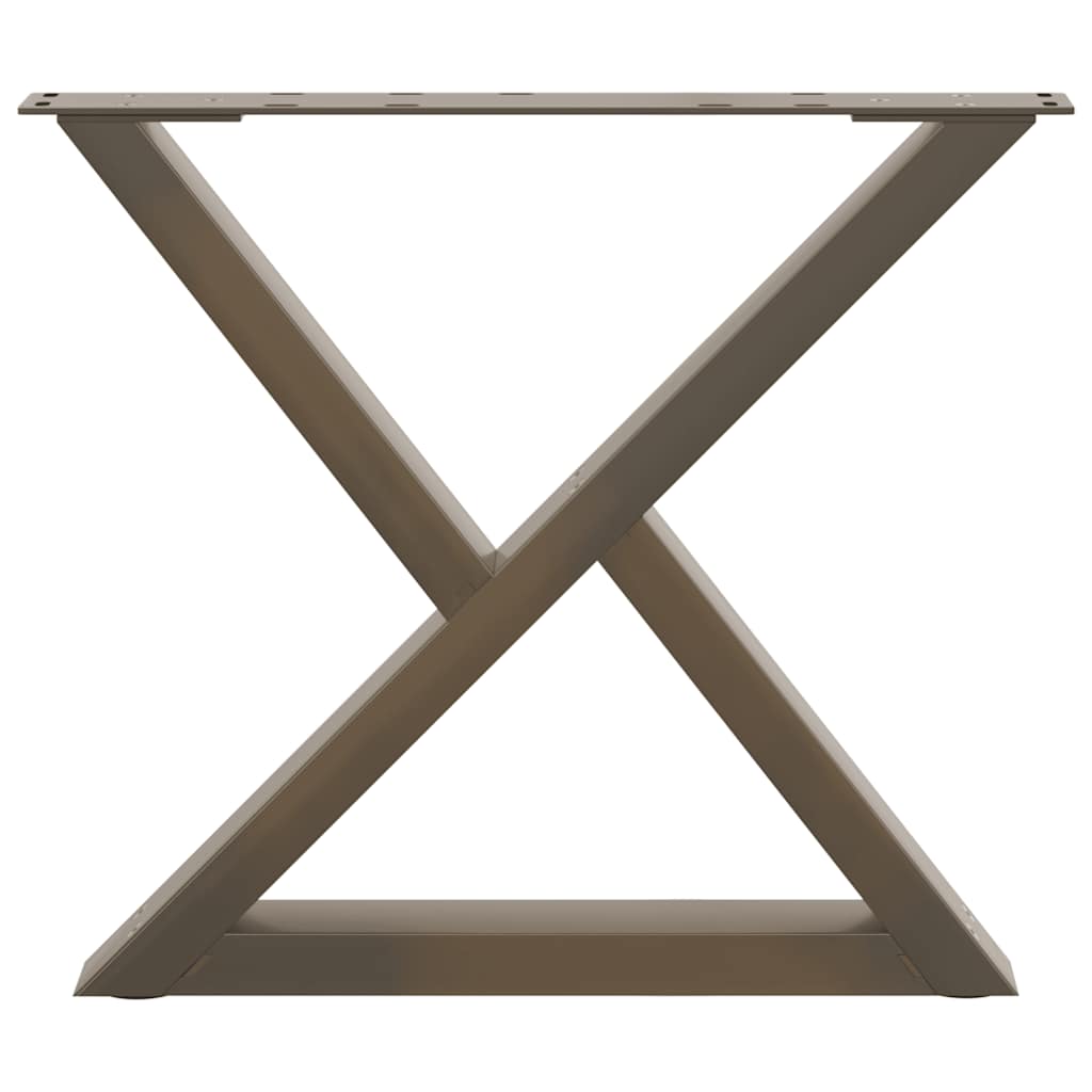 Gambe per Tavolino da Caffè 2 pz in Acciaio Naturale 60x(42-43,3) cm Acciaio