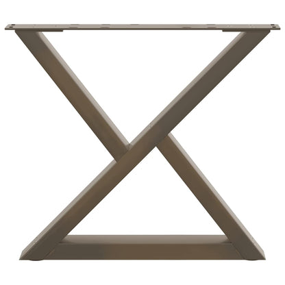 Gambe per Tavolino da Caffè 2 pz in Acciaio Naturale 60x(42-43,3) cm Acciaio