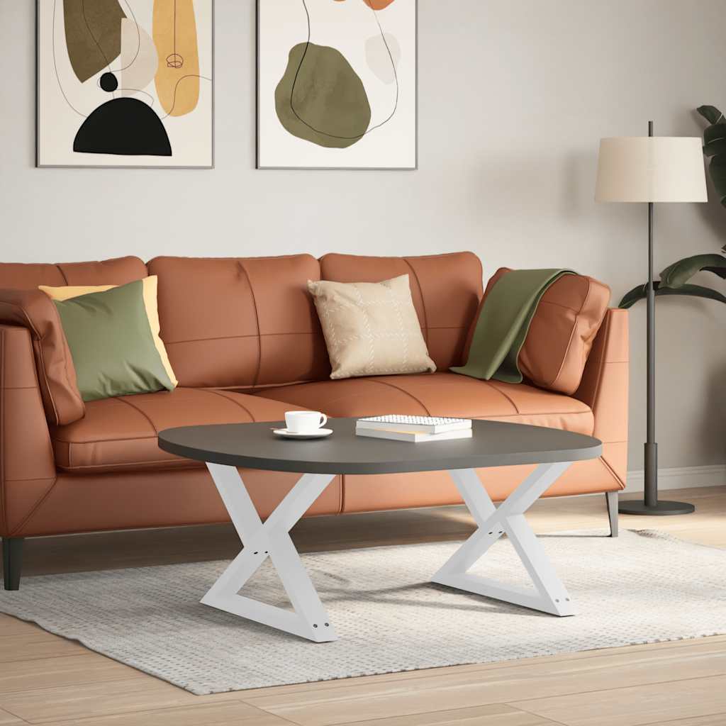 Gambe per Tavolino da Caffè 2 pz Bianche 70x(42-43,3) cm Acciaio