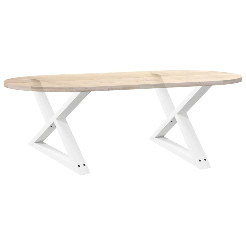 Gambe per Tavolino da Caffè 2 pz Bianche 70x(42-43,3)cm Acciaio