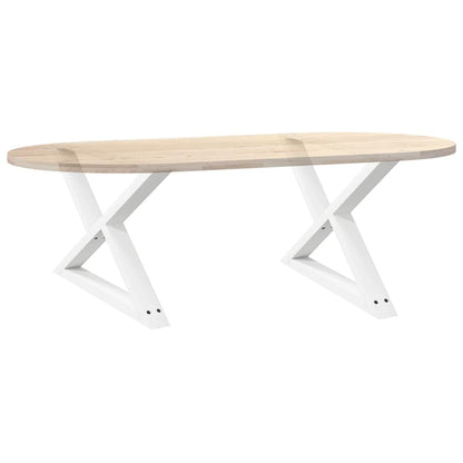 Gambe per Tavolino da Caffè 2 pz Bianche 70x(42-43,3)cm Acciaio