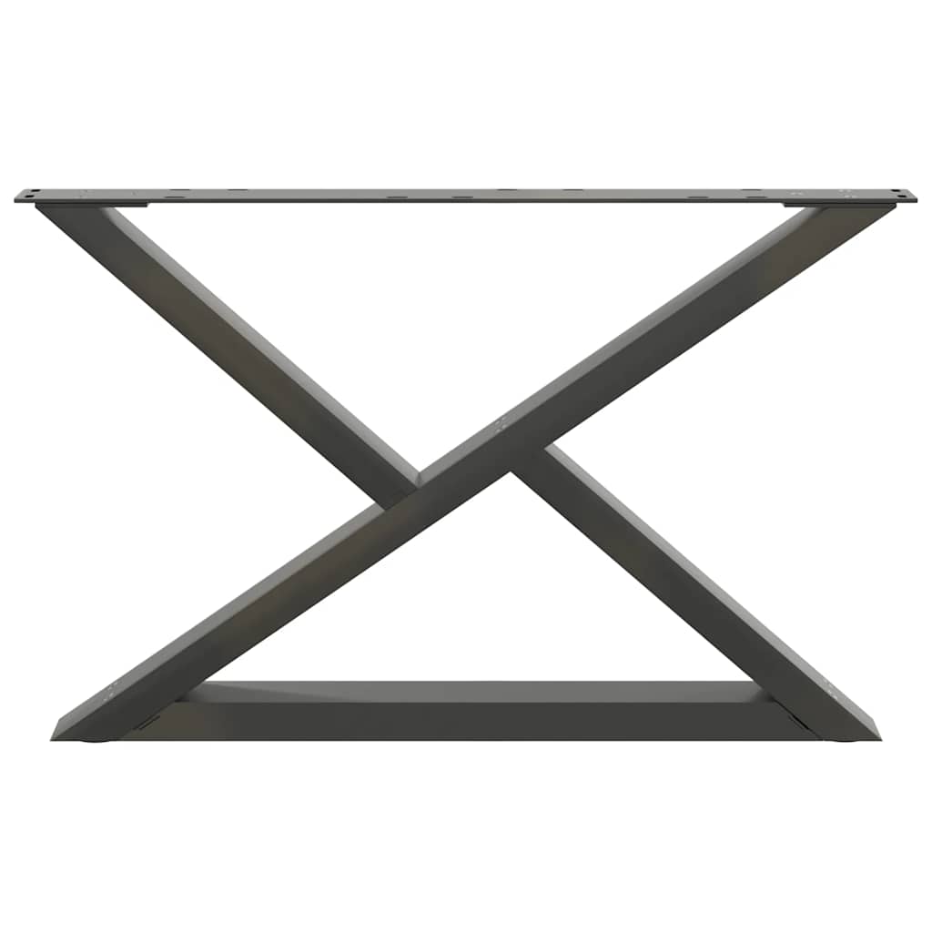 Gambe per tavolino 2 pz Antracite 70x(42-43,3) cm Acciaio - homemem39
