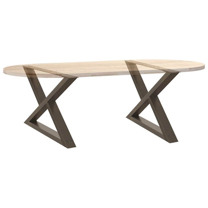 Gambe per Tavolino da Caffè 2 pz Naturale 70x(42-43,3) cm