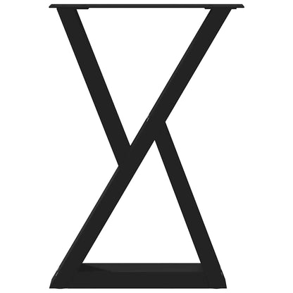 Gambe per tavolo da pranzo 2 pz nere 50x(72-73,3) cm in acciaio