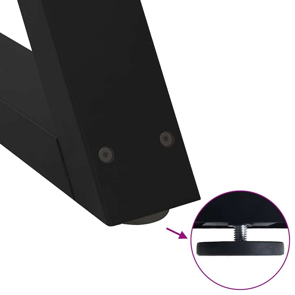 Gambe per tavolo da pranzo 2 pz nere 50x(72-73,3) cm in acciaio