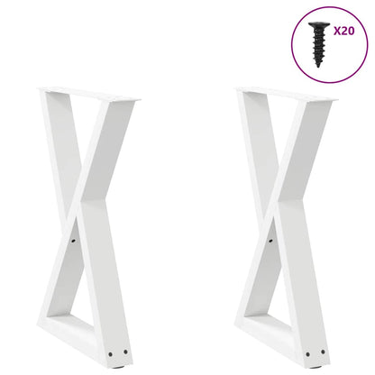Gambe per tavolo da pranzo 2 pz bianche 50x(72-73,3) cm