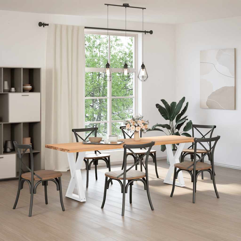 Gambe per tavolo da pranzo 2 pz bianche 50x(72-73,3) cm in acciaio