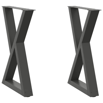 Gambe per tavolo da pranzo 2 pz Antracite 50x(72-73,3) cm