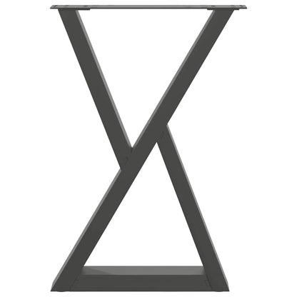 Gambe per tavolo da pranzo 2 pz Antracite 50x(72-73,3) cm Acciaio - homemem39