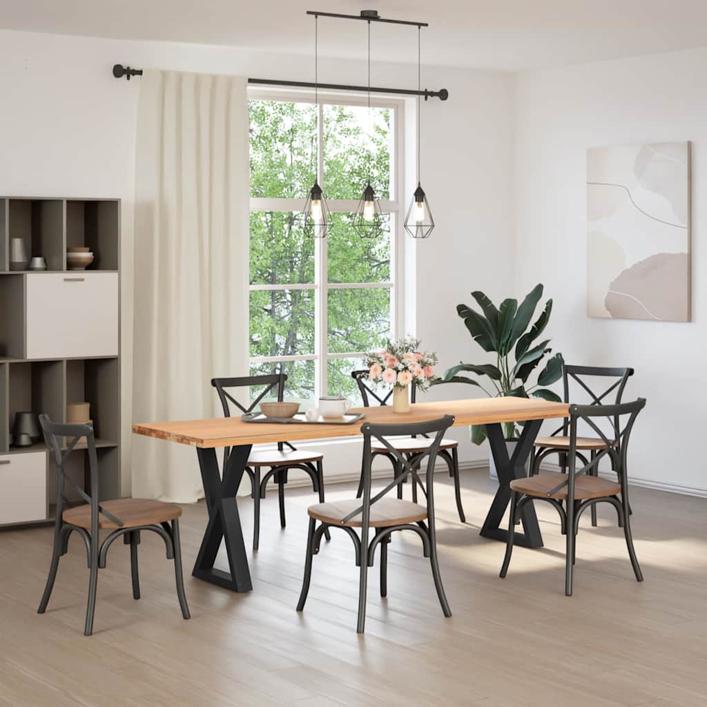 Gambe per tavolo da pranzo 2 pz nere 60x(72-73,3) cm in acciaio - homemem39