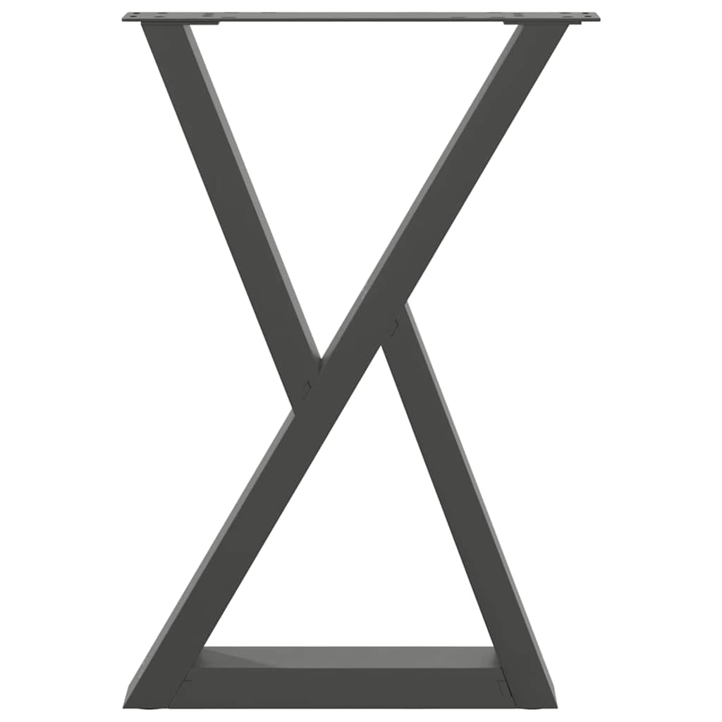 Gambe per tavolo da pranzo 2 pz Antracite 60x(72-73,3) cm Acciaio - homemem39