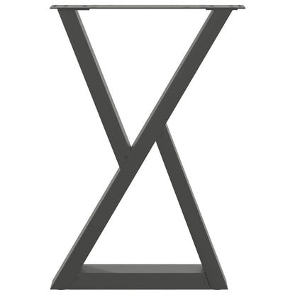 Gambe per tavolo da pranzo 2 pz Antracite 60x(72-73,3) cm Acciaio - homemem39