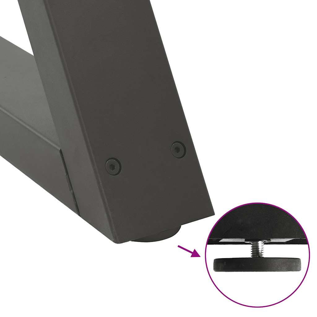 Gambe per tavolo da pranzo 2 pz Antracite 60x(72-73,3) cm