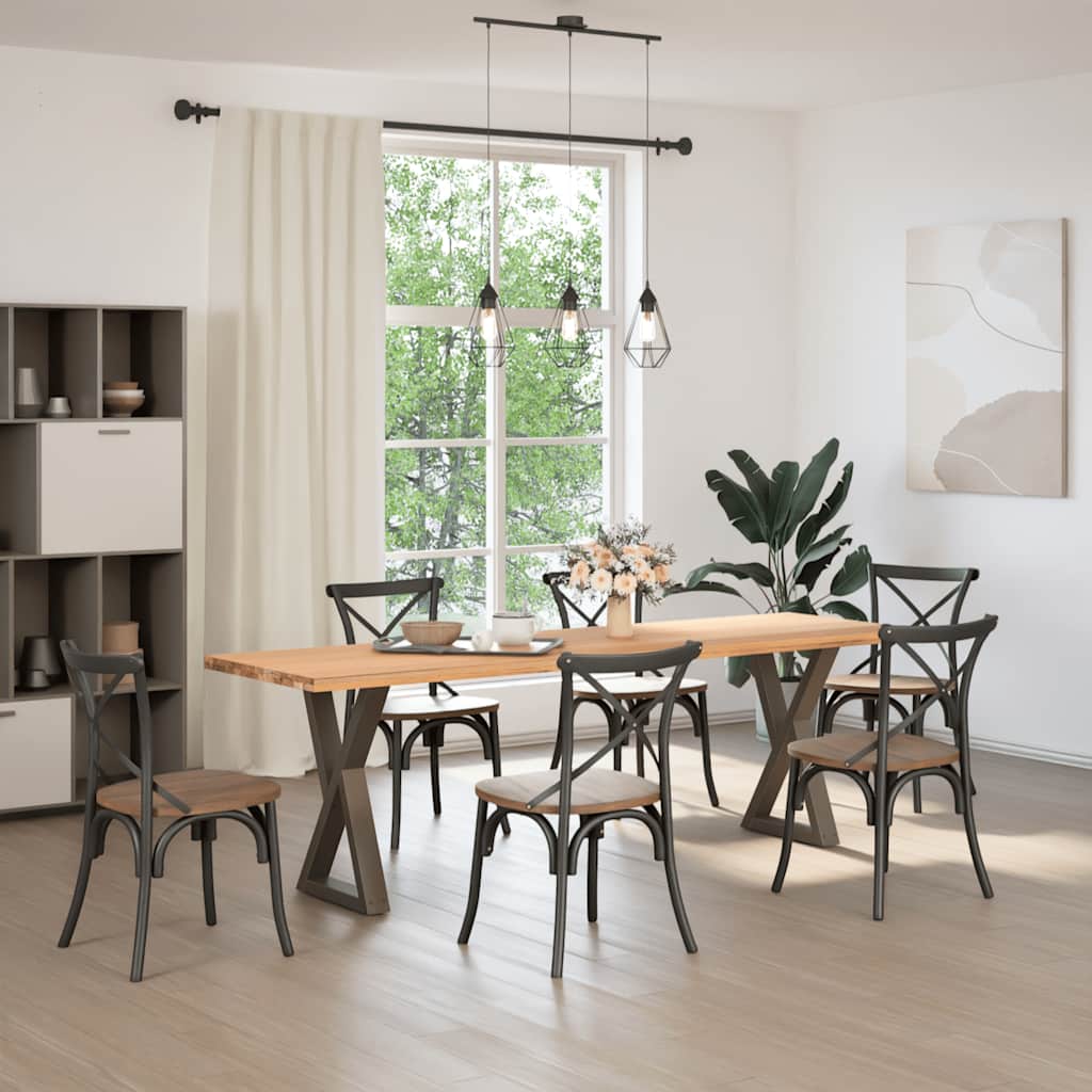 Gambe per tavolo da pranzo 2 pz in acciaio naturale 60x(72-73,3) cm - homemem39