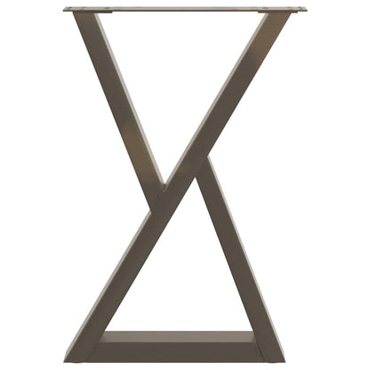 Gambe per tavolo da pranzo 2 pz in acciaio naturale 60x(72-73,3) cm - homemem39