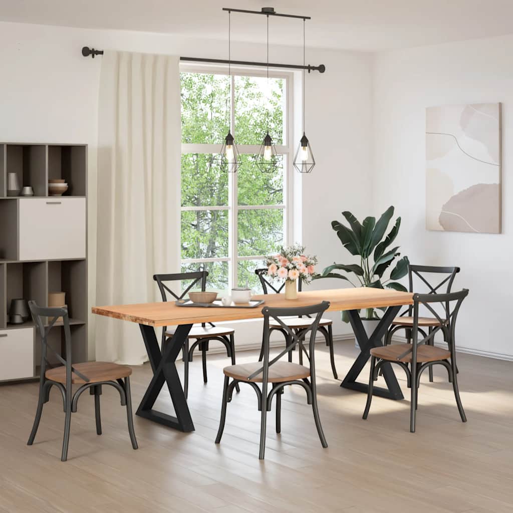 Gambe per tavolo da pranzo 2 pz nere 70x(72-73,3) cm in acciaio - homemem39