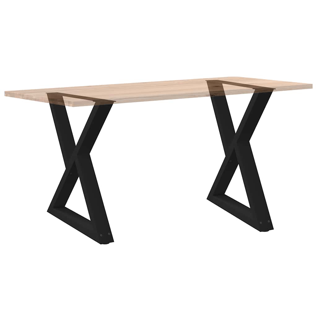 Gambe per tavolo da pranzo 2 pz nere 70x(72-73,3) cm in acciaio