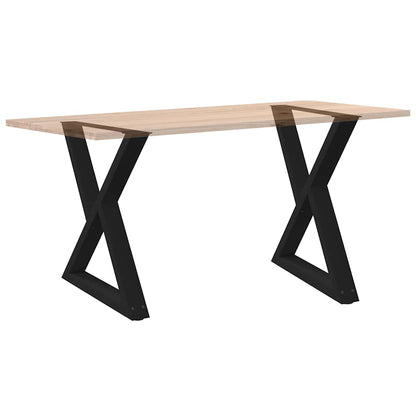 Gambe per tavolo da pranzo 2 pz nere 70x(72-73,3) cm in acciaio