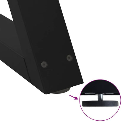 Gambe per tavolo da pranzo 2 pz nere 70x(72-73,3) cm in acciaio