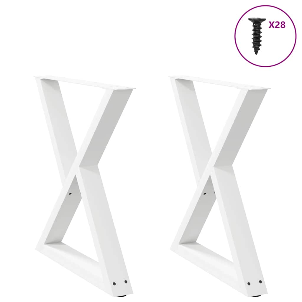 Gambe per tavolo da pranzo 2 pz bianche 70x(72-73,3) cm