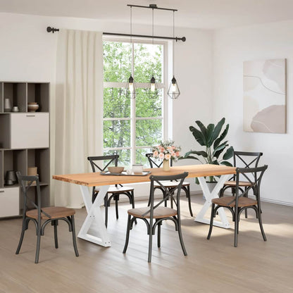 Gambe per tavolo da pranzo 2 pz bianche 70x(72-73,3) cm in acciaio