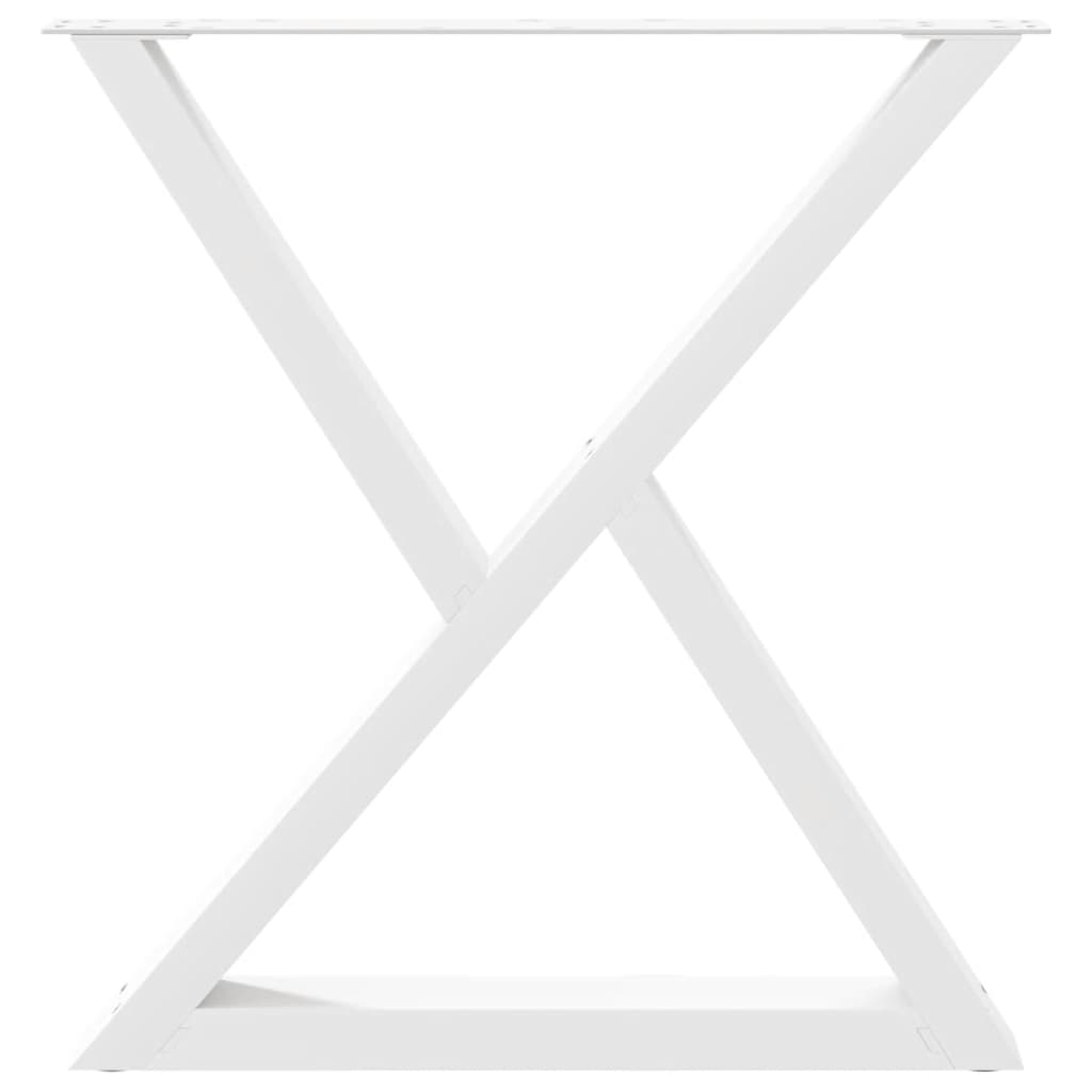 Gambe per tavolo da pranzo 2 pz bianche 70x(72-73,3) cm in acciaio