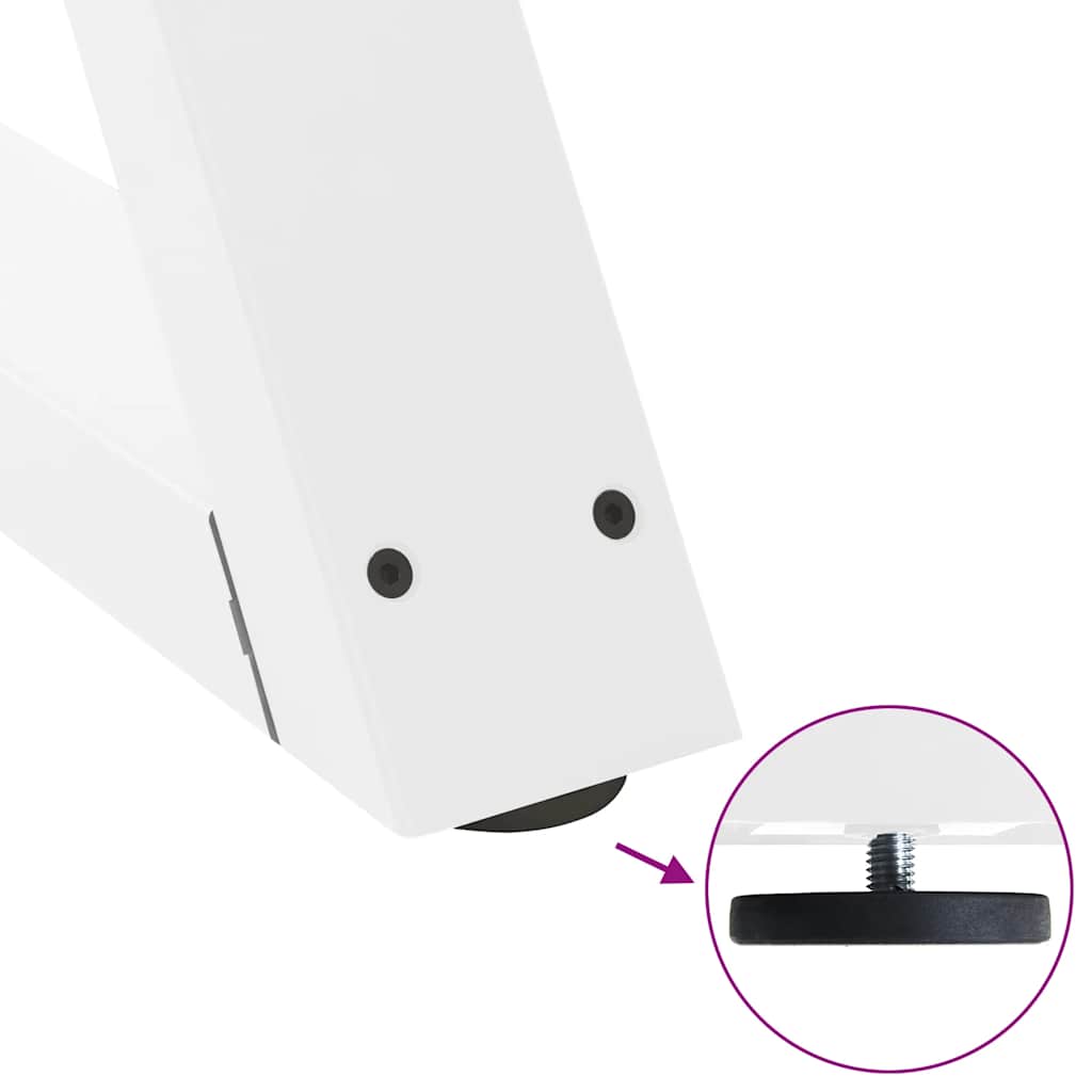 Gambe per tavolo da pranzo 2 pz bianche 70x(72-73,3) cm in acciaio