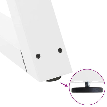 Gambe per tavolo da pranzo 2 pz bianche 70x(72-73,3) cm in acciaio