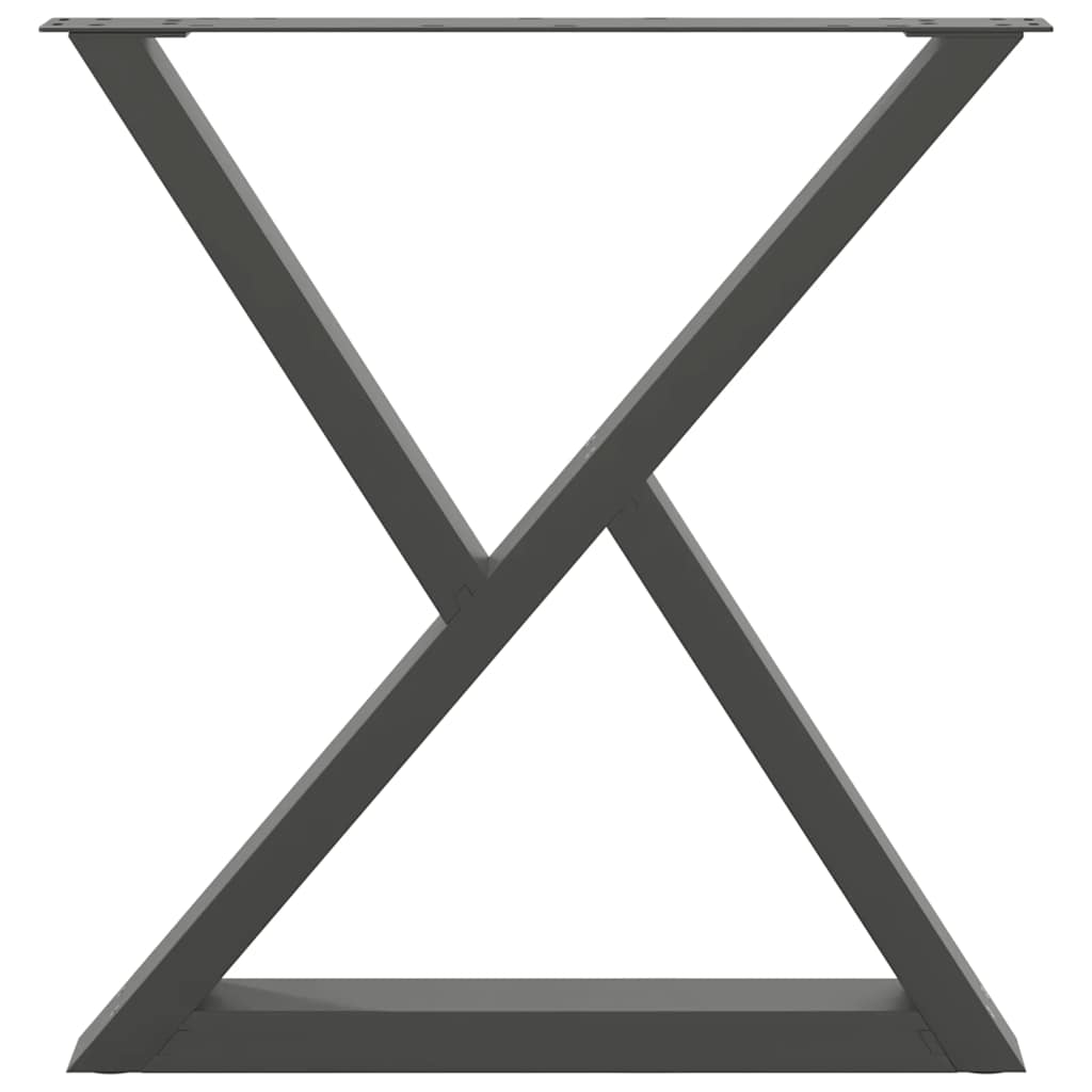 Gambe per tavolo da pranzo 2 pz Antracite 70x(72-73,3) cm Acciaio