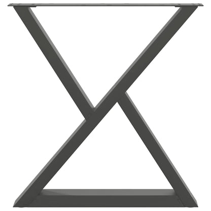 Gambe per tavolo da pranzo 2 pz Antracite 70x(72-73,3) cm Acciaio