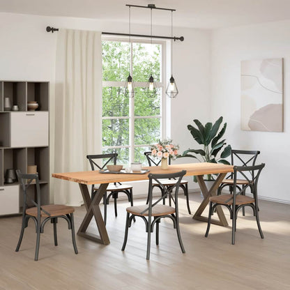 Gambe per tavolo da pranzo 2 pz in acciaio naturale 70x(72-73,3) cm