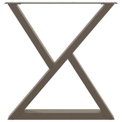 Gambe per tavolo da pranzo 2 pz in acciaio naturale 70x(72-73,3) cm