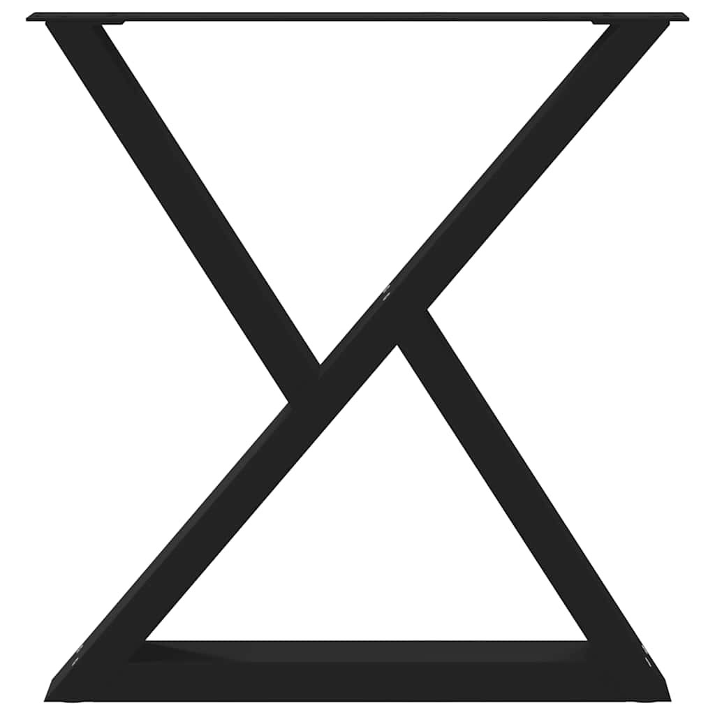 Gambe per tavolo da pranzo 2 pz nere 80x(72-73,3) cm in acciaio - homemem39