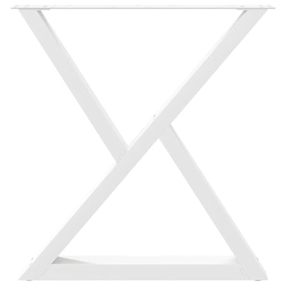 Gambe per tavolo da pranzo 2 pz bianche 80x(72-73,3) cm in acciaio