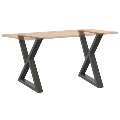 Gambe per tavolo da pranzo 2 pz Antracite 80x(72-73,3) cm Acciaio