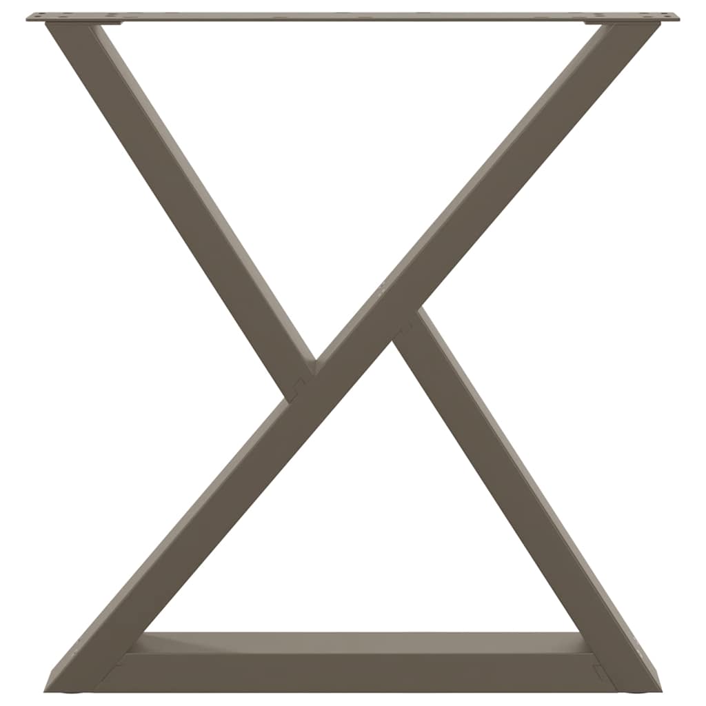 Gambe per tavolo da pranzo 2 pz in acciaio naturale 80x(72-73,3) cm