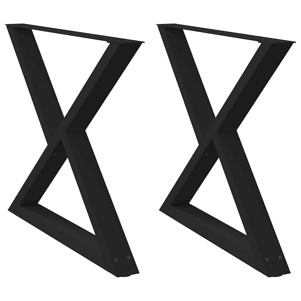 Gambe per tavolo da pranzo 2 pz nere 90x(72-73,3) cm in acciaio - homemem39