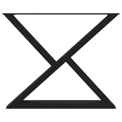 Gambe per tavolo da pranzo 2 pz nere 90x(72-73,3) cm in acciaio - homemem39