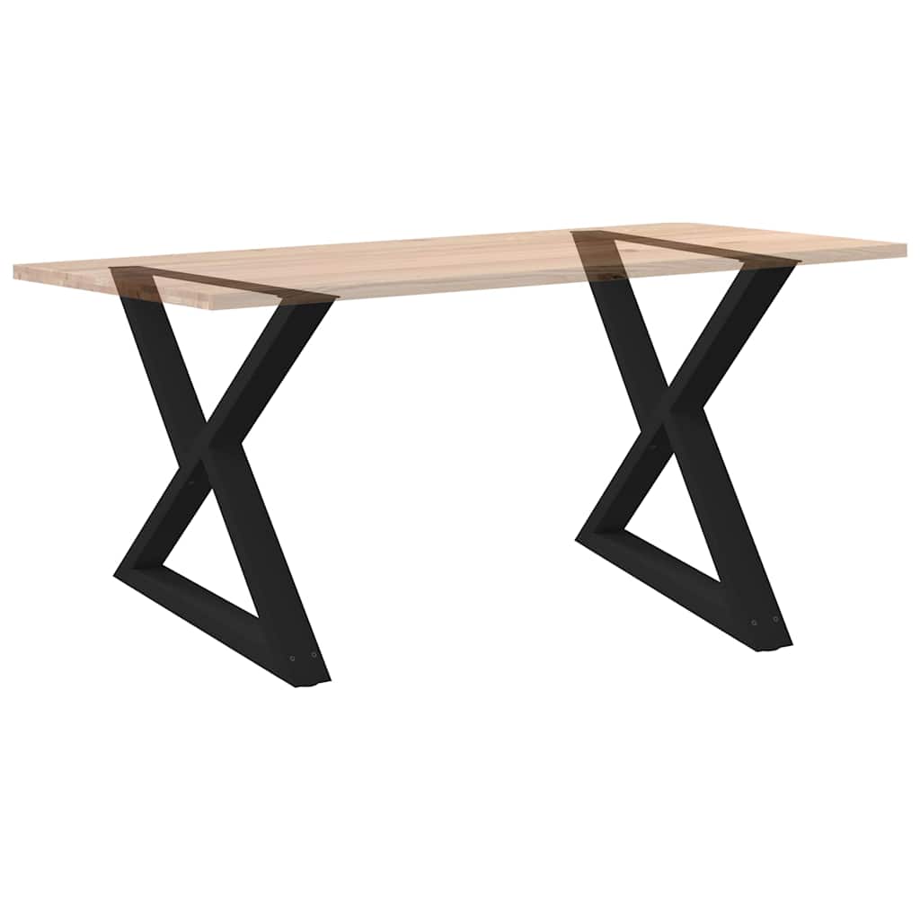 Gambe per tavolo da pranzo 2 pz nere 90x(72-73,3) cm in acciaio