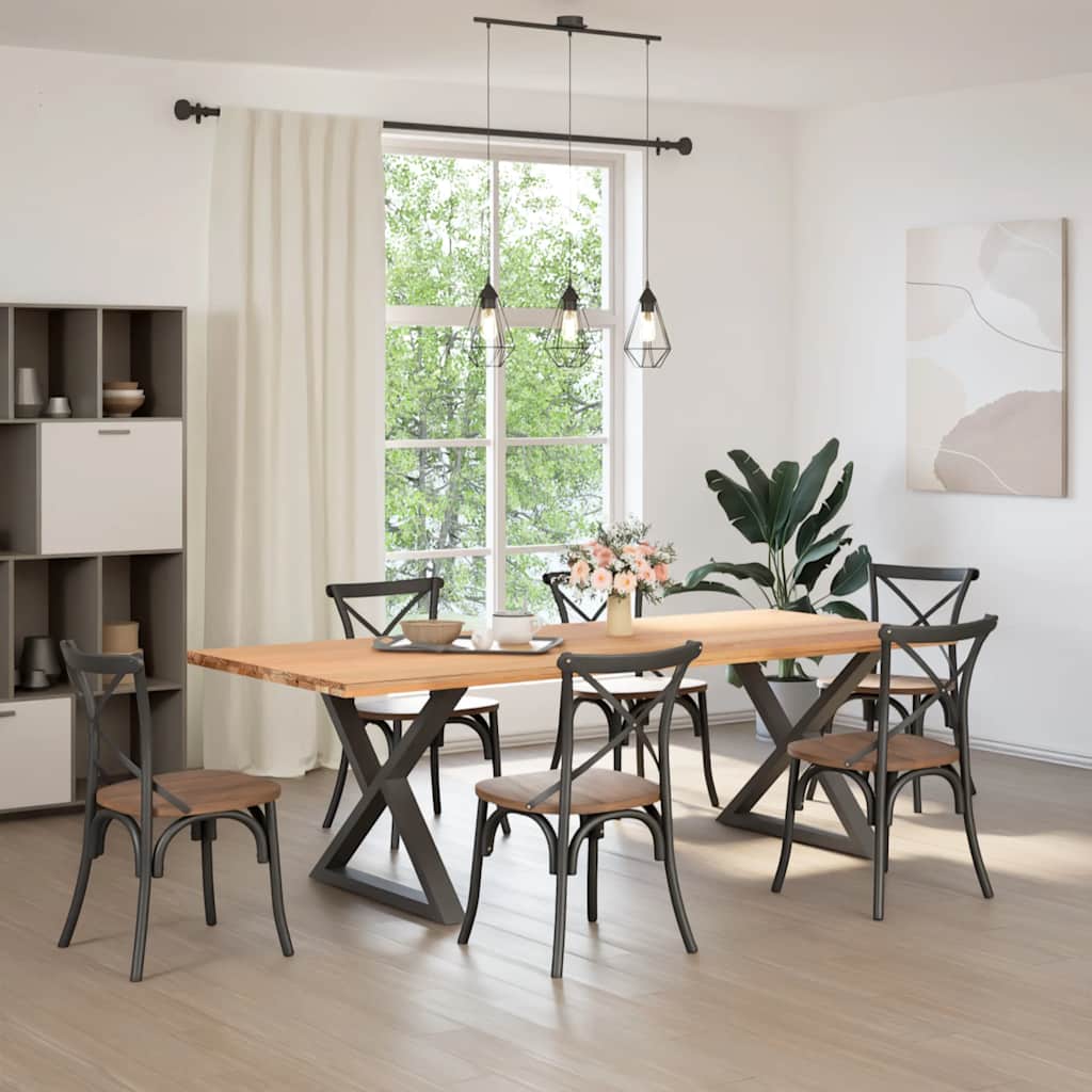 Gambe per tavolo da pranzo 2 pz bianche 90x(72-73,3) cm in acciaio