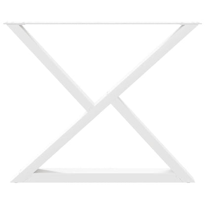 Gambe per tavolo da pranzo 2 pz bianche 90x(72-73,3) cm in acciaio