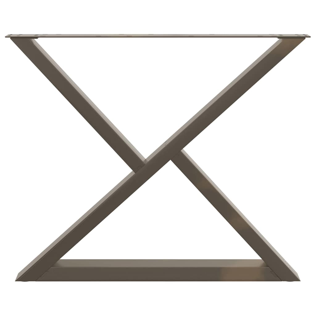 Gambe per tavolo da pranzo 2 pz in acciaio naturale 90x(72-73,3) cm - homemem39