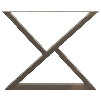 Gambe per tavolo da pranzo 2 pz in acciaio naturale 90x(72-73,3) cm - homemem39