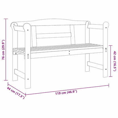 Panchina da esterno Marrone 119 x 44 x 76 cm Pino massello | homemem39